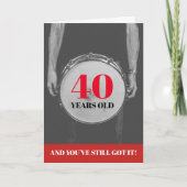 Bewerkbare Jaar Leeftijd Drummer Percussie Verjaar Kaart (Voorkant)