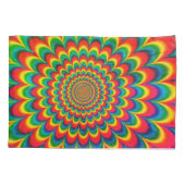 Bewerkbare jaren 70 Retro Hippie Psychedelic Pillo Kussensloop (Achterkant-Links)