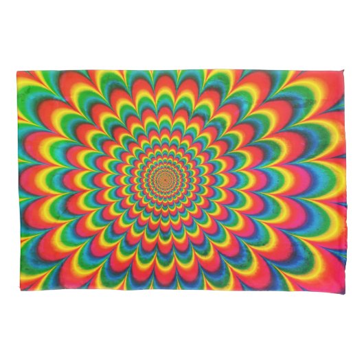 Bewerkbare jaren 70 Retro Hippie Psychedelic Pillo Kussensloop (Voorkant-Links)