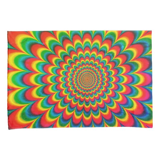 Bewerkbare jaren 70 Retro Hippie Psychedelic Pillo Kussensloop (Voorkant-Rechts)