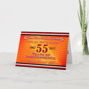 (bewerkbare jaren) Gelukkige Verjaardag T&T Onafha Kaart