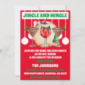 Bewerkbare Jingle & Mingle Christmas Cocktail Part Kaart (Voorkant)