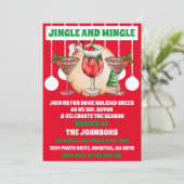 Bewerkbare Jingle & Mingle Christmas Cocktail Part Kaart (Staand voorkant)
