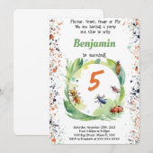 bewerkbare jongen bug verjaardagsfeest kaart (Voorkant / Achterkant)