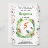 bewerkbare jongen bug verjaardagsfeest kaart (Voorkant)