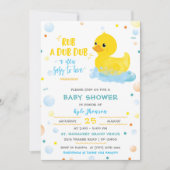 Bewerkbare Jongen Rubber Eend Baby Shower Kaart (Voorkant)