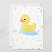 Bewerkbare Jongen Rubber Eend Baby Shower Kaart (Achterkant)