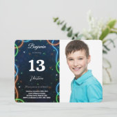 Bewerkbare jongen verjaardag foto kaart (Staand voorkant)