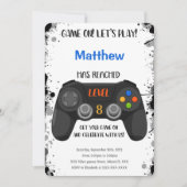 Bewerkbare jongen video game verjaardag kaart (Voorkant)