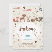 Bewerkbare jongen Woodland verjaardag uitnodiging (Voorkant)