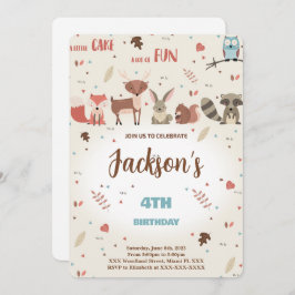 Bewerkbare jongen Woodland verjaardag uitnodiging