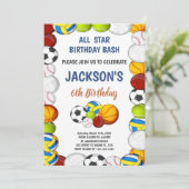 Bewerkbare Jongens Athletic Party Uitnodigen Kaart (Staand voorkant)