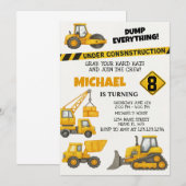 Bewerkbare Jongens Bouw Verjaardag Uitnodigingen (Voorkant / Achterkant)