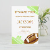 Bewerkbare Jongens Game Day Party Uitnodigen Kaart (Staand voorkant)