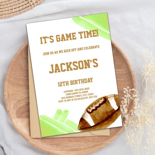 Bewerkbare Jongens Game Day Party Uitnodigen Kaart