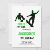 Bewerkbare Jongens Skater Party Uitnodigen Kaart (Voorkant)