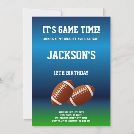 Bewerkbare Jongens Spel Dag Sportfeest Uitnodigen Kaart (Voorkant)