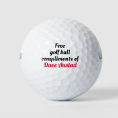 Bewerkbare jouw namen. Gratis golfbal van complime Golfballen (Voorkant)