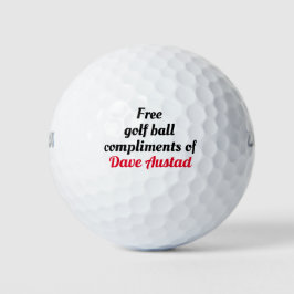Bewerkbare jouw namen. Gratis golfbal van complime Golfballen