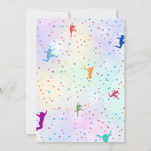 Bewerkbare Jump Trampoline Verjaardagsfeest Kaart (Achterkant)