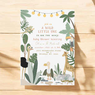 Bewerkbare Jungle Safari Baby Shower Uitnodiging