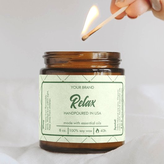 Bewerkbare kaars draaien rond het label in Retro G