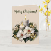 Bewerkbare kaarsen Bloemen en kralen Kerstmis Kaart (Gele Bloem)