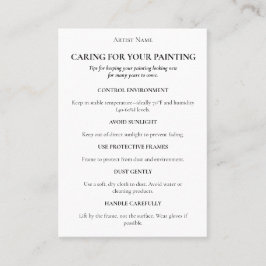 Bewerkbare Kaart van de schilderzorg Bedankt Art I Visitekaartje