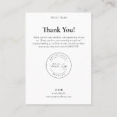 Bewerkbare Kaart van de schilderzorg Bedankt Art I Visitekaartje (Achterkant)