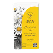 Bewerkbare kamille thee labels (Voorkant)