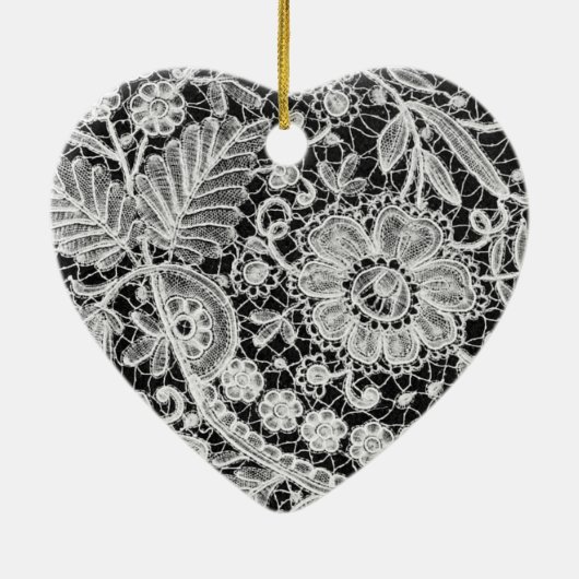 Bewerkbare kant Moederdag Hart Keramisch Ornament (Achterkant)