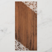 BEWERKBARE KANTEN KLEUR Rustieke Houten Trouw Menu (Achterkant)