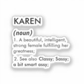 Bewerkbare Karen naam definitie, aangepaste naam Sticker (Voorkant)