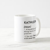 Bewerkbare Kathleen naamdefinitie, aangepaste naam Koffiemok (Voorkant rechts)