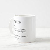 Bewerkbare Kathleen naamdefinitie, aangepaste naam Koffiemok (Voorkant links)