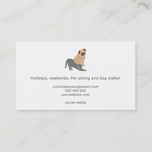 Bewerkbare kattenillustratie van een kattenhuisdie visitekaartje (Achterkant)