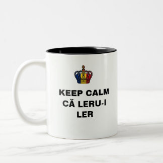 bewerkbare KEEP CALM ca LERU-I LER Tweekleurige Koffiemok