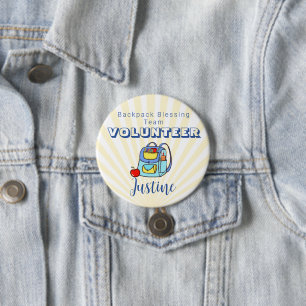 Bewerkbare kerk rugzak zegen vrijwilliger ronde button 7,6 cm