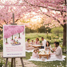 Bewerkbare Kersenbloesem Picknickposter