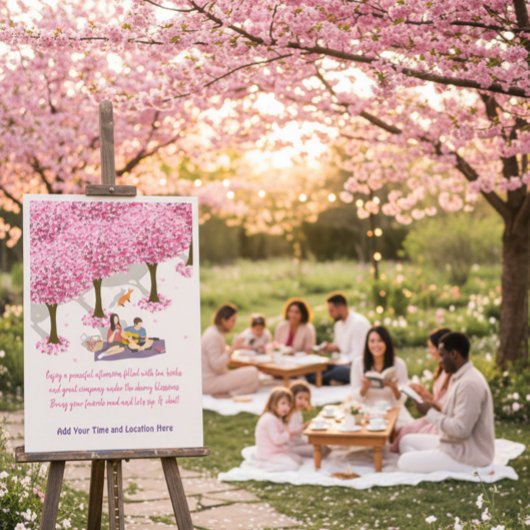 Bewerkbare Kersenbloesem Picknickposter Perfect Poster