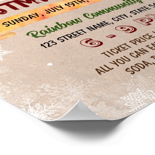 Bewerkbare kerst Carol zang flyer Poster (Hoek)