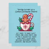 Bewerkbare kerst Cookie Exchange Party Custom Kaart (Voorkant / Achterkant)