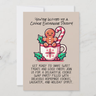 Bewerkbare kerst Cookie Exchange Party Custom Kaart