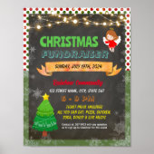 Bewerkbare kerst engel boom fundraiser flyer poster (Voorkant)