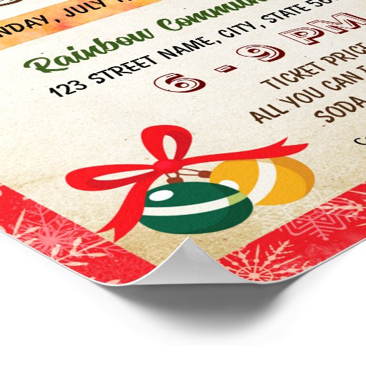 Bewerkbare kerst ornament Fundraiser Flyer Poster (Hoek)