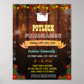 Bewerkbare kerst potluck event flyer poster (Voorkant)