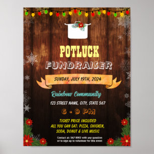 Bewerkbare kerst potluck event flyer poster