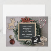 Bewerkbare kerst vakantie Baby Sonogram Zwangersch Aankondiging (Voorkant / Achterkant)