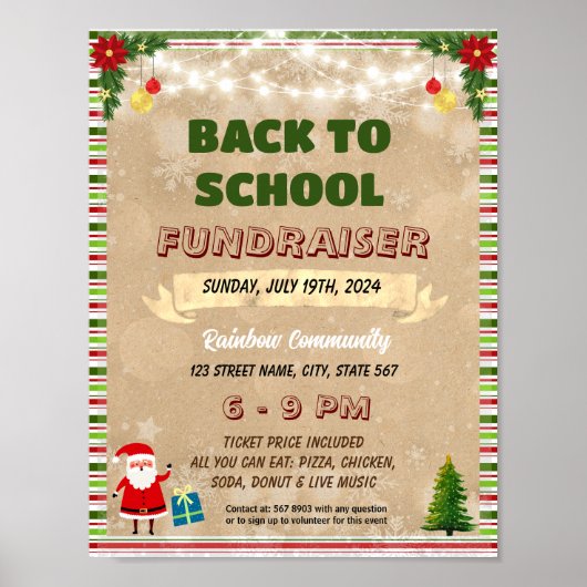 Bewerkbare kerst vakantie fondsenwerving flyer poster (Voorkant)