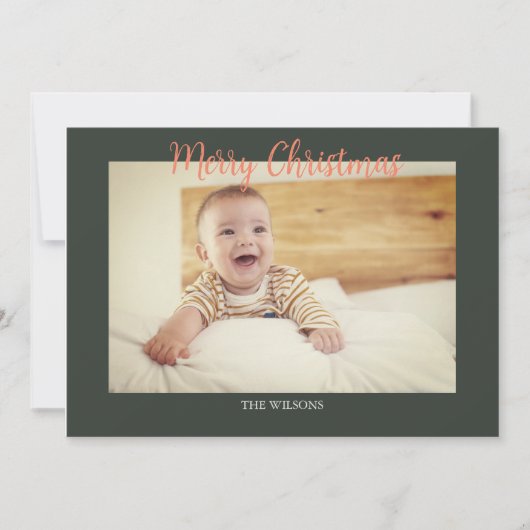 Bewerkbare kerstkaarten voor fotoscript feestdagenkaart (Voorkant)